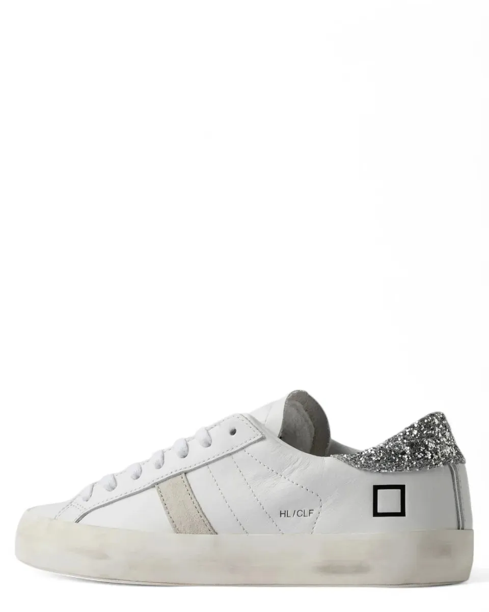 Sneakers Hill Low Calf White-Silver