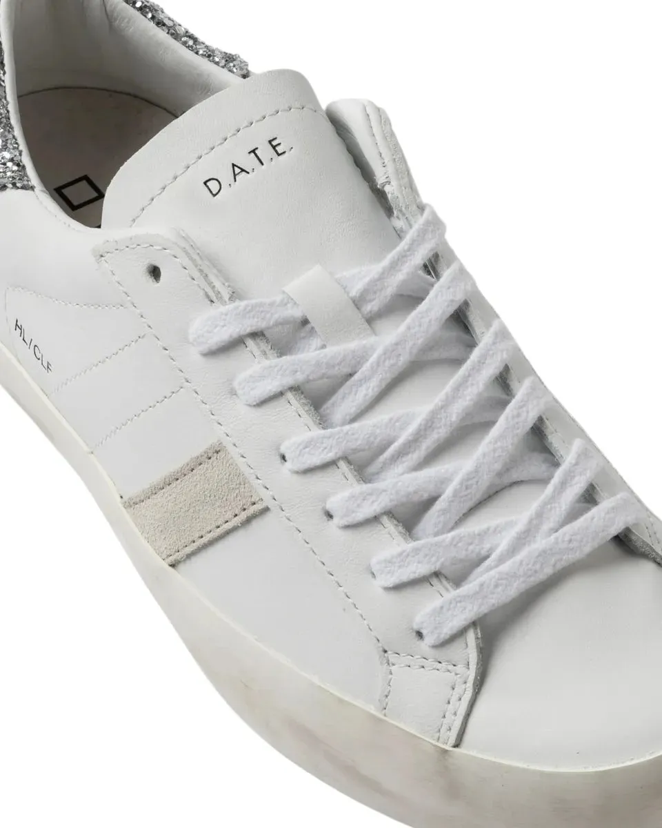 Sneakers Hill Low Calf White-Silver