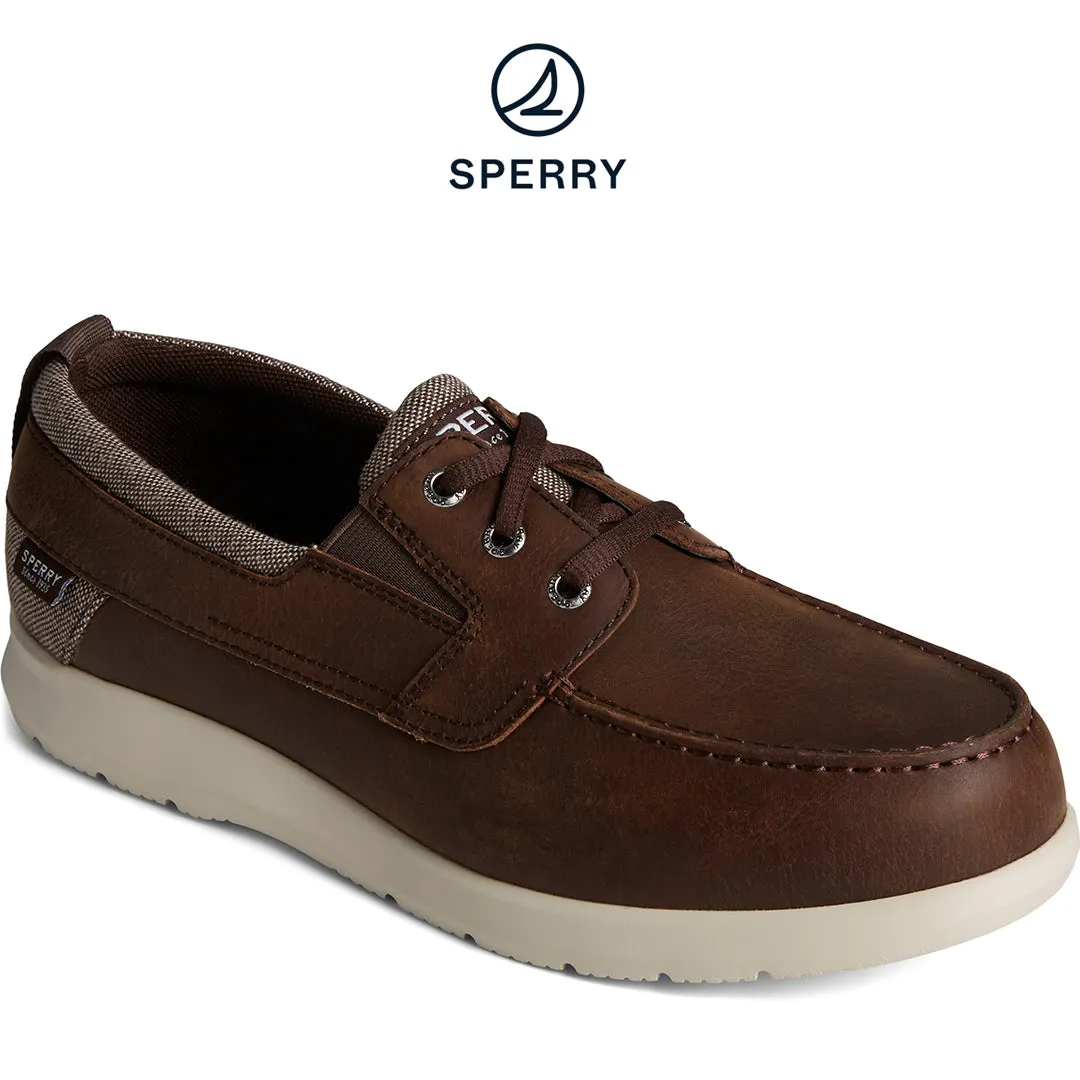 Sperry Men's Bowrider Plushstep Leather Slip-On Boat Sneaker - Brown (STS25001)