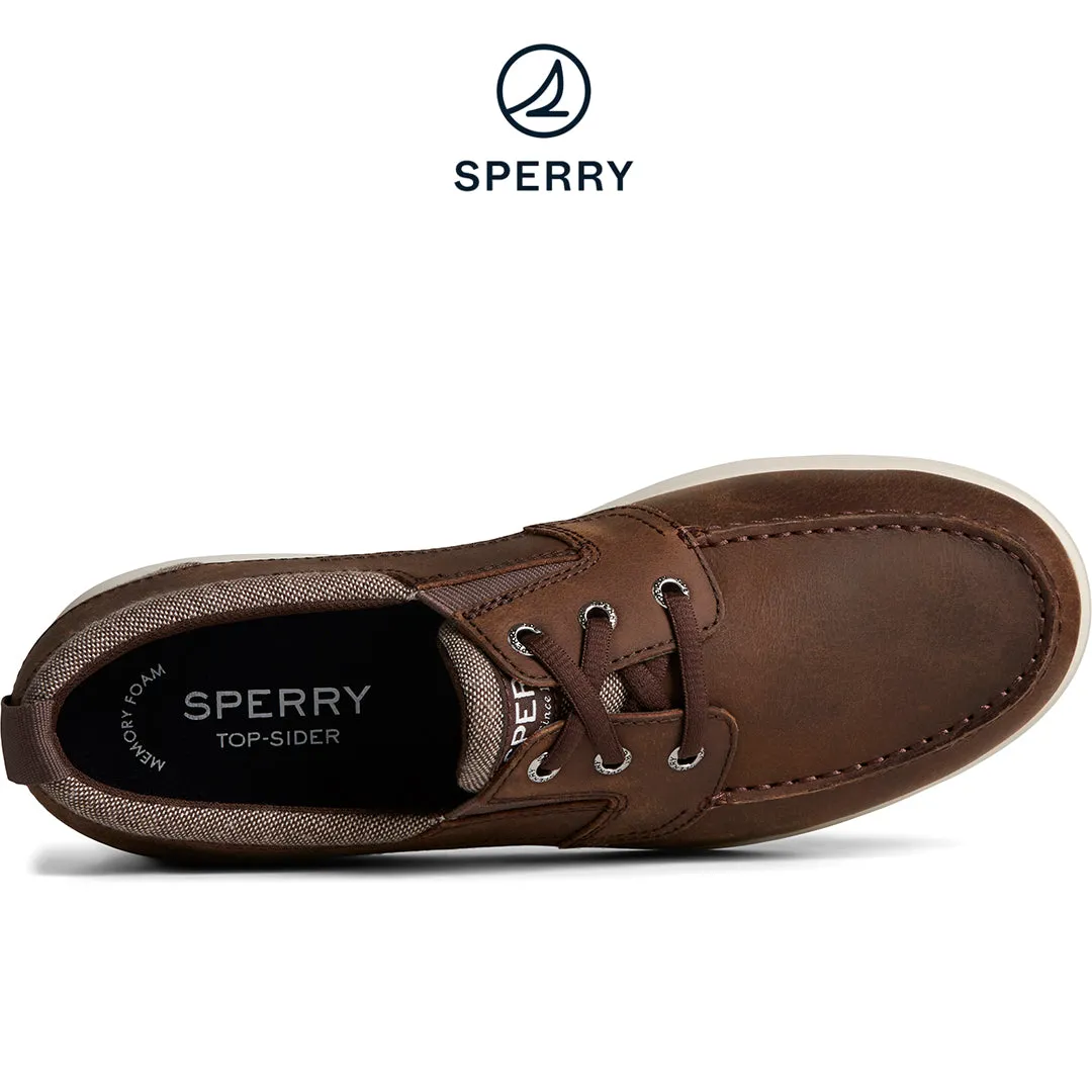 Sperry Men's Bowrider Plushstep Leather Slip-On Boat Sneaker - Brown (STS25001)