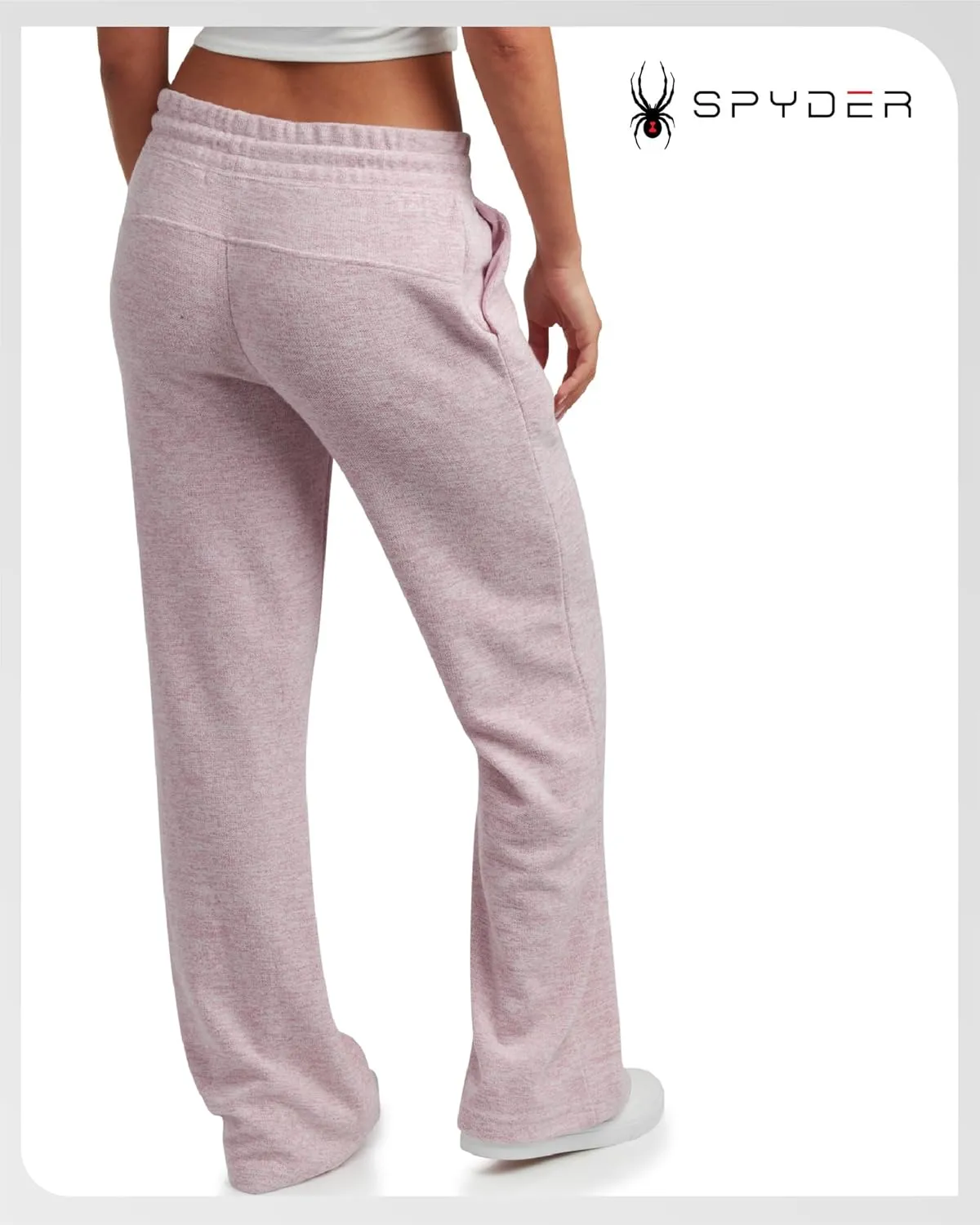 Spyder Women's Wide Leg Pants - Soft Sweater Terry Fleece Casual Sweatpants with Drawstring Waist and Pockets (Sizes: S-XL)