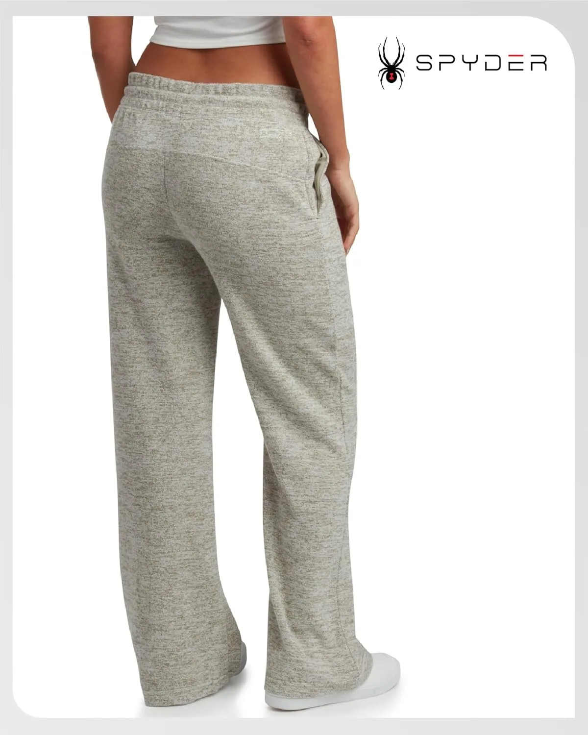 Spyder Women's Wide Leg Pants - Soft Sweater Terry Fleece Casual Sweatpants with Drawstring Waist and Pockets (Sizes: S-XL)