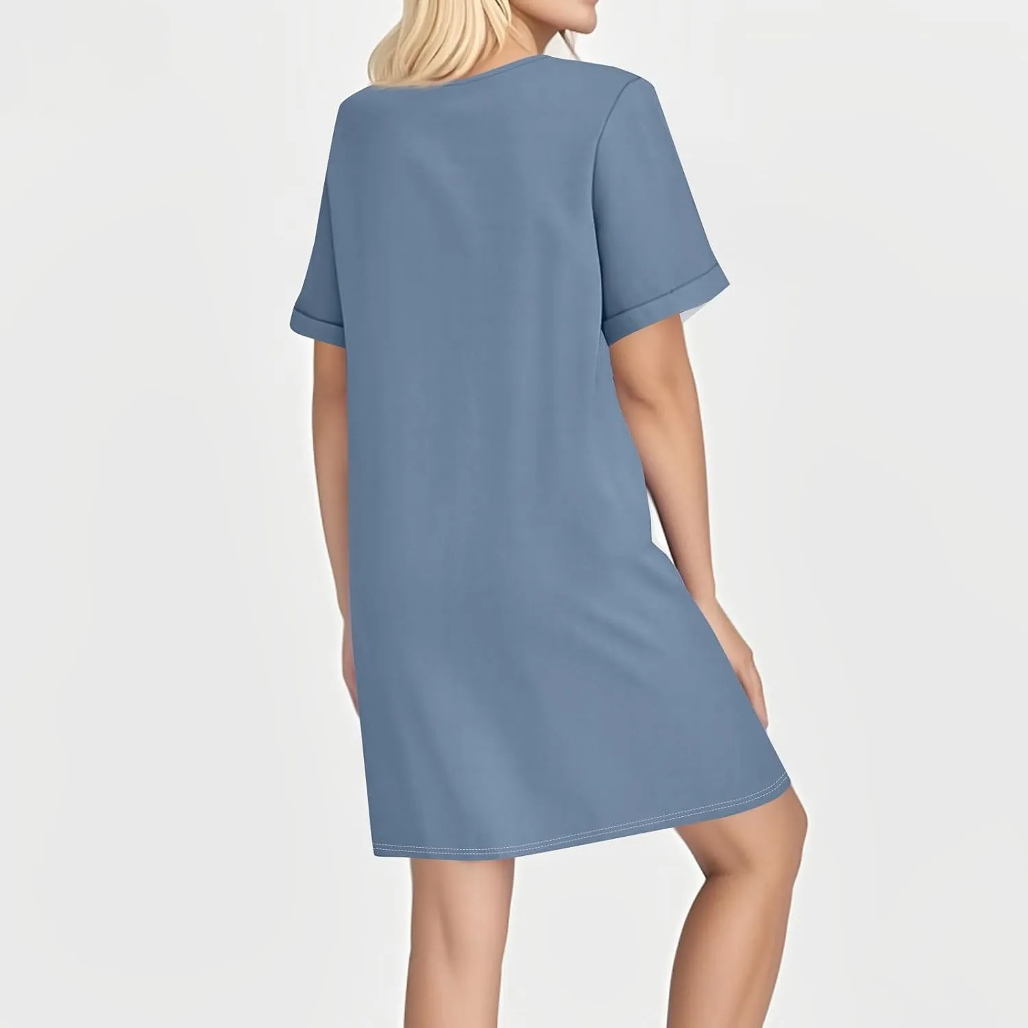 Summer Dresses for Women 2025 Short Sleeve V-Neck Buttons Boho Flattering Comfortable Vacation Plus Size Sundresses