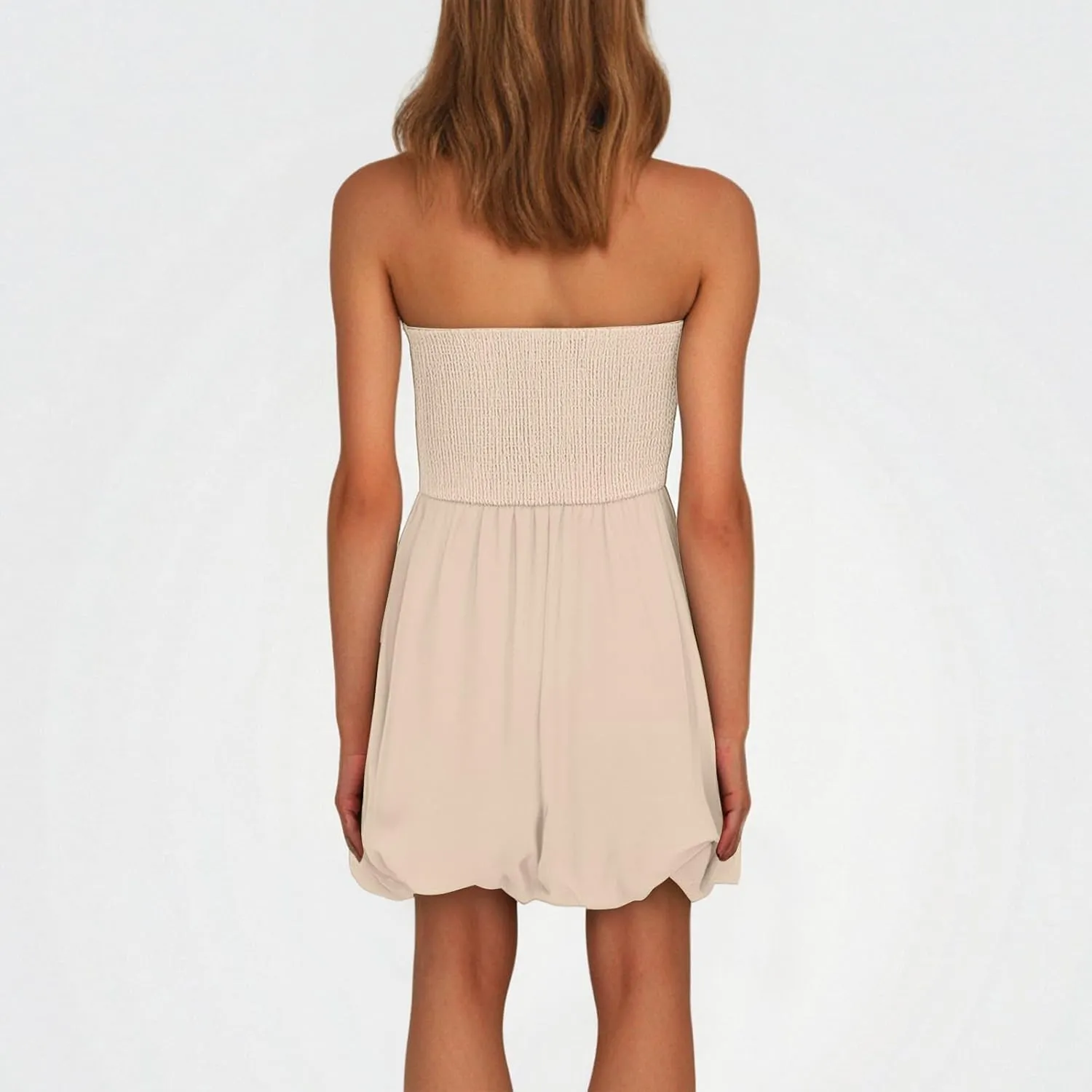 Summer Dresses for Women Casual Mini Bubble Tank Dress Sleeveless Crewneck Cute Drop Waist Cocktail Sundress