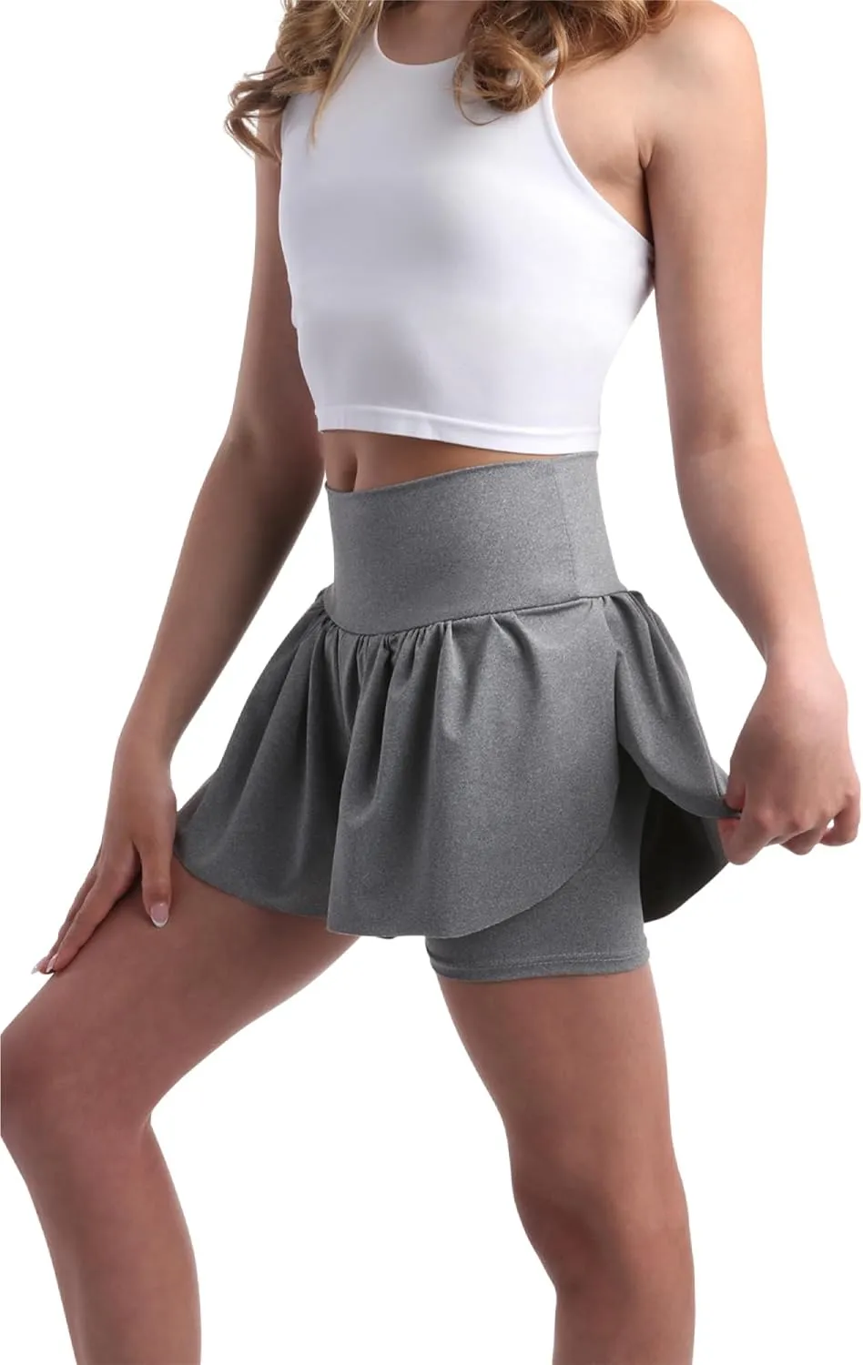 Sweet Hearts Girls Active Skort - 2 Pack Flowy Butterfly Shorts with Spandex Lining - Athletic Skirt for Girls, Made in USA