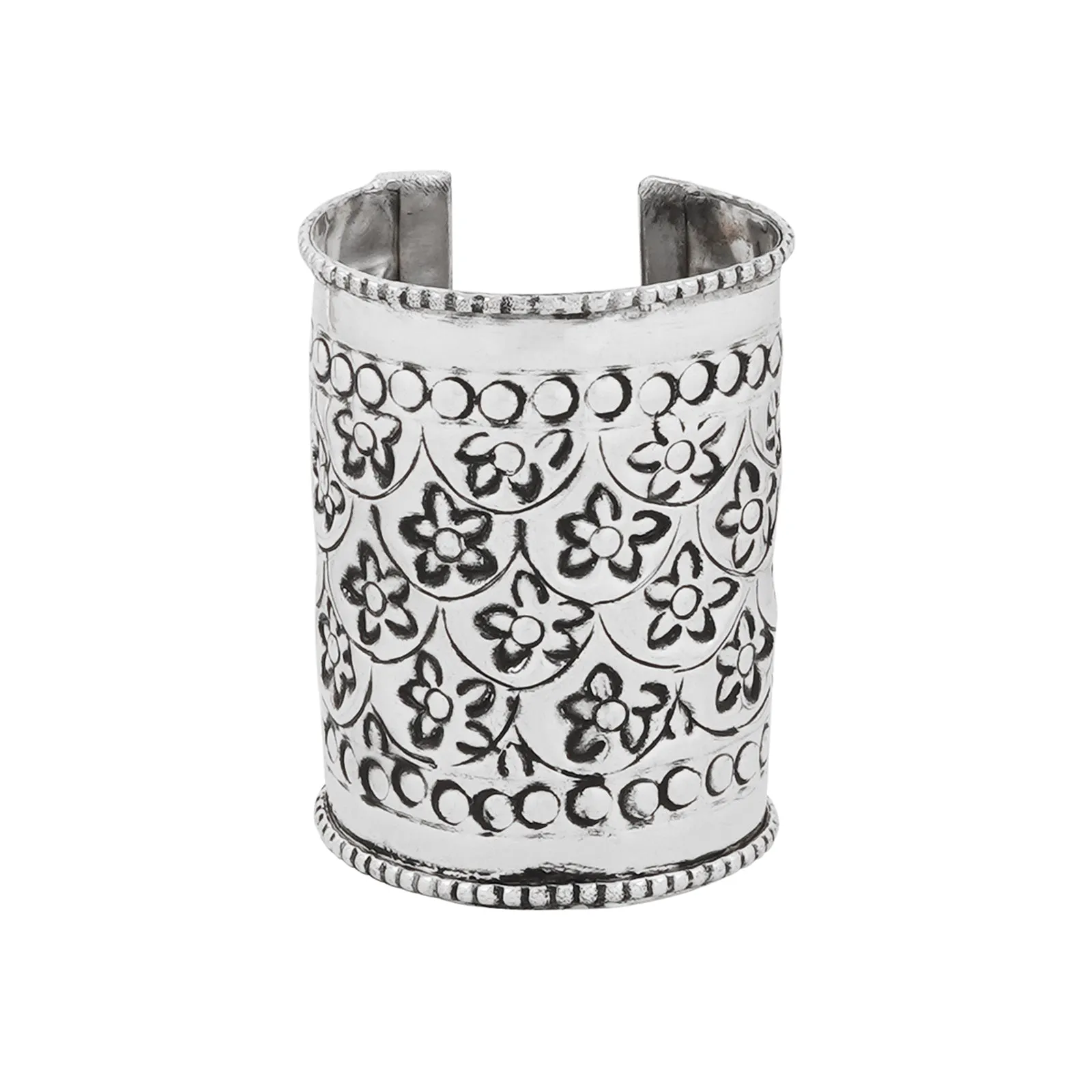 Teejh Jassi Silver Oxidised Cuff Bracelet
