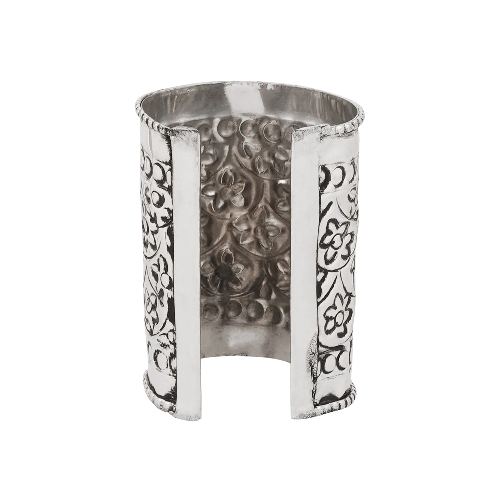 Teejh Jassi Silver Oxidised Cuff Bracelet