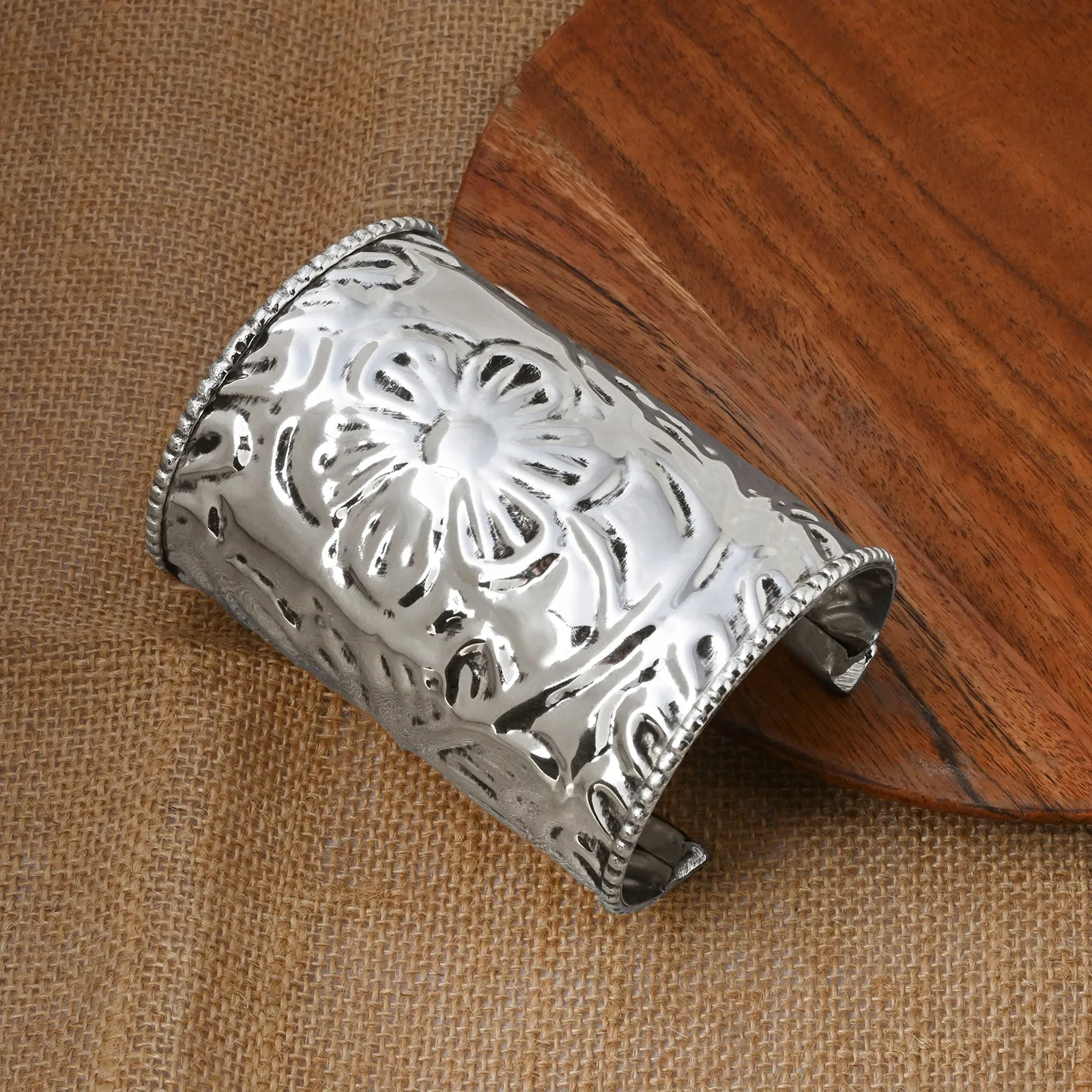 Teejh Keerat Silver Oxidised Bracelet