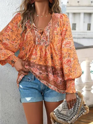 Thalia | Bohemian Floral Blouse