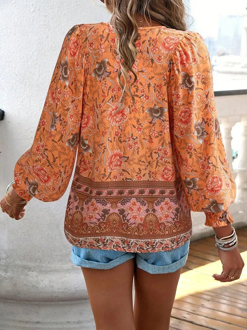Thalia | Bohemian Floral Blouse
