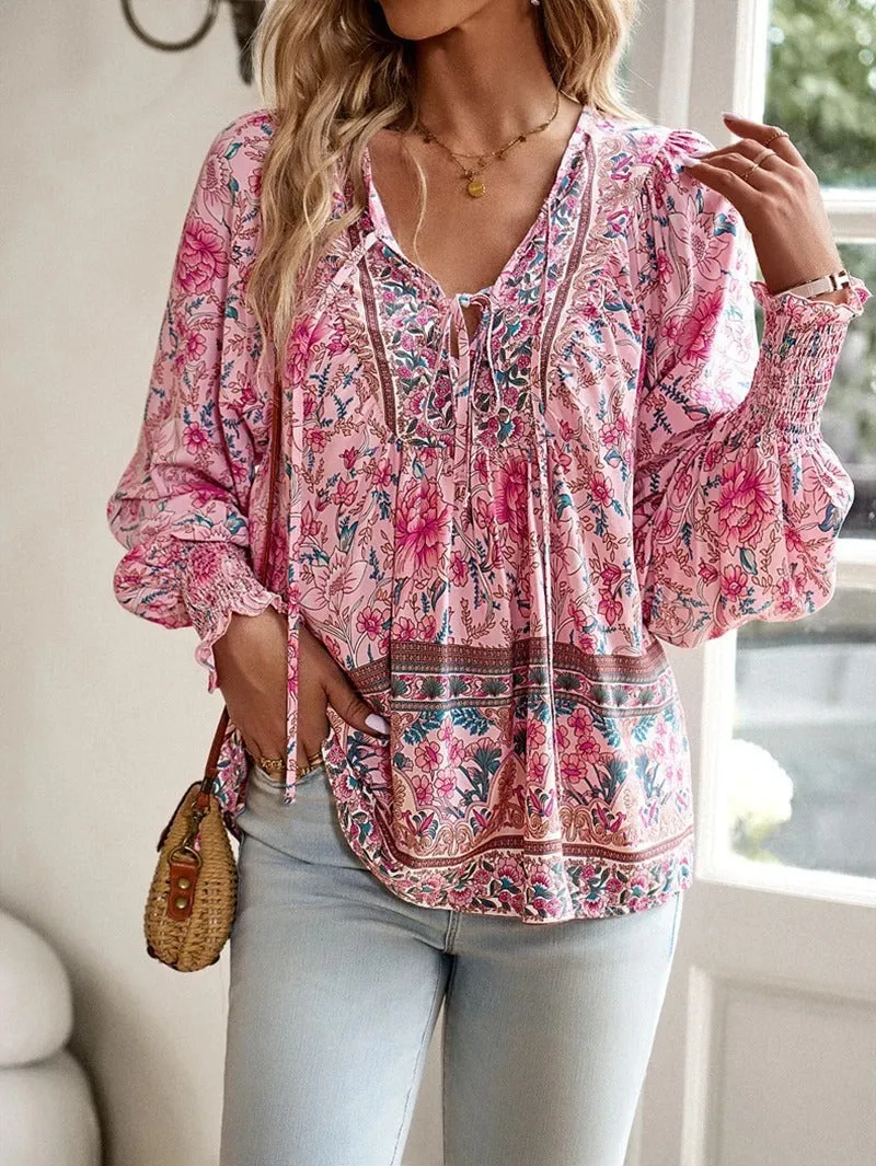 Thalia | Bohemian Floral Blouse