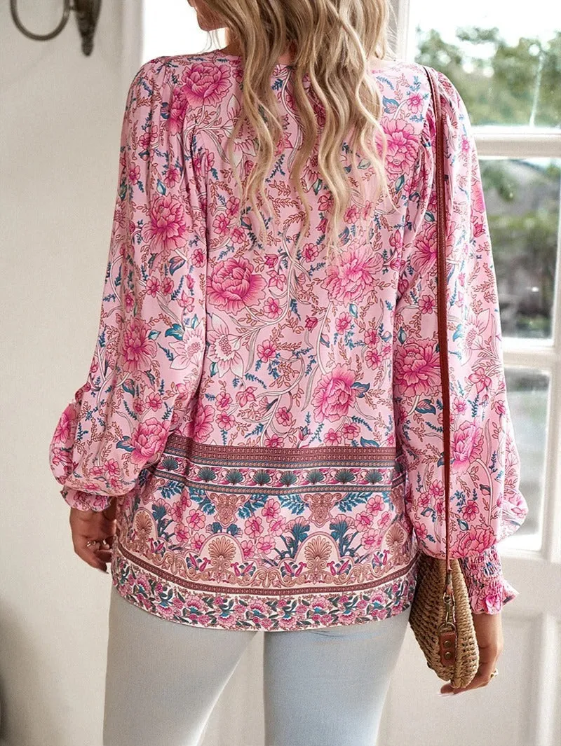 Thalia | Bohemian Floral Blouse