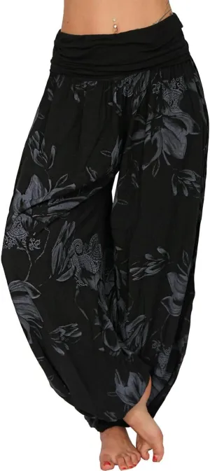 TIAFORD Women's Casual Floral Print Belted High Waist Wide Leg Pants Loose Beach Flowy Comfy Trousers
