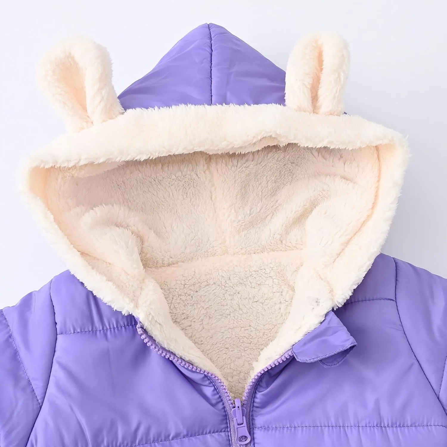 Toddler Boys Girls Fleece Cute Ears Down Coat Cotton Padded Hooded Jackets with Pockets Little Girl Winter Coats Size 8