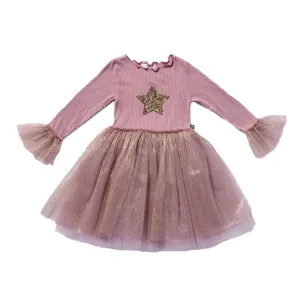 Tutu Dress | Long Sleeve in Dark Pink | Petite Hailey