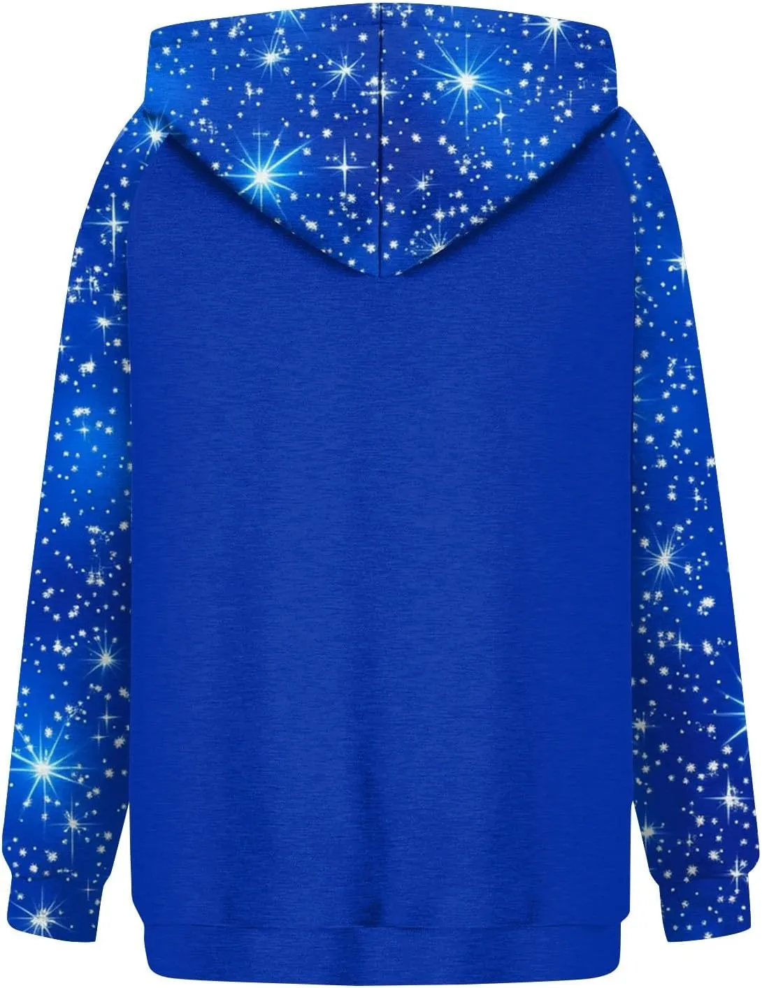 Ugly Christmas Hoodie, Womens Long Sleeve 2024 Sweatshirts Loose O Neck Shirt Snowflake Print Pullover Tshirt Daily Tops