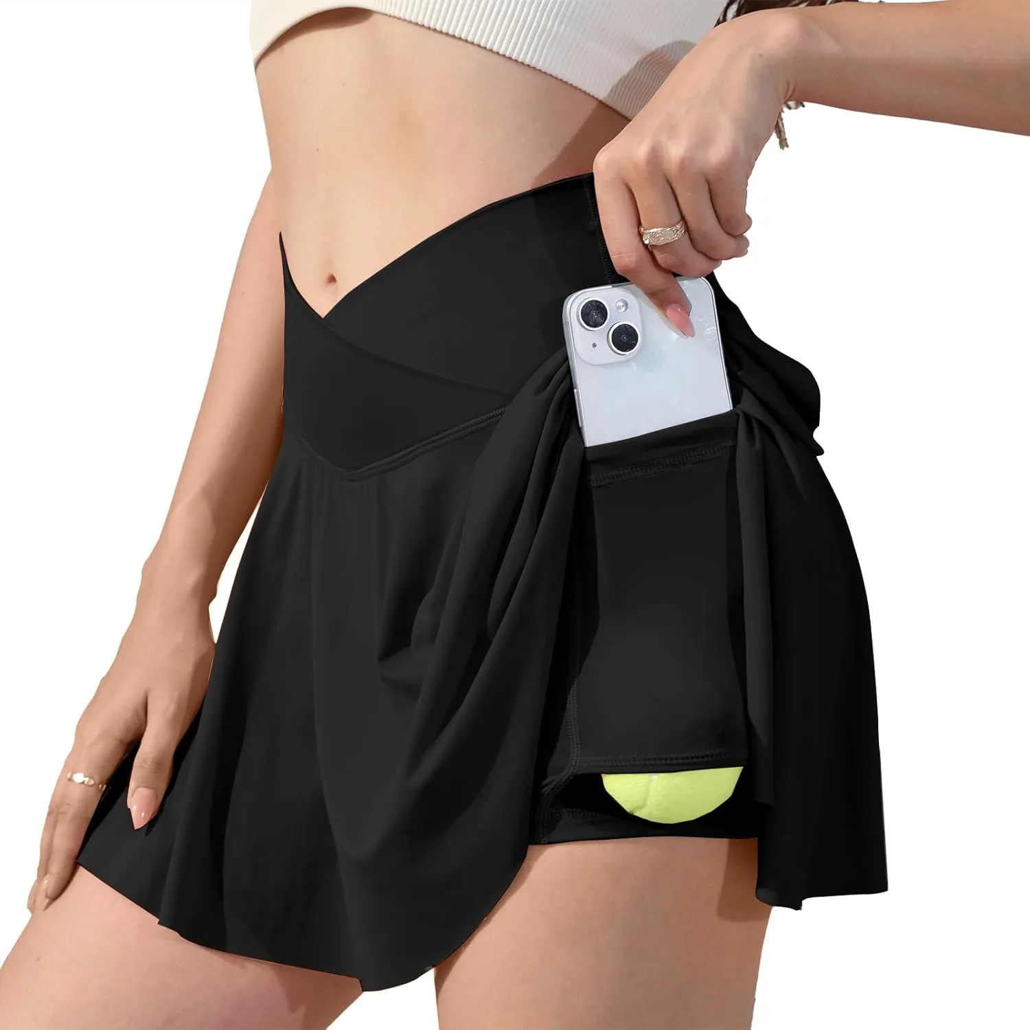 Vertvie Women Tennis Skirt Flowy Pleated Skorts Golf Athletic Skirts with Shorts Pockets High Waisted Running Workout Skorts