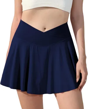 Vertvie Women Tennis Skirt Flowy Pleated Skorts Golf Athletic Skirts with Shorts Pockets High Waisted Running Workout Skorts