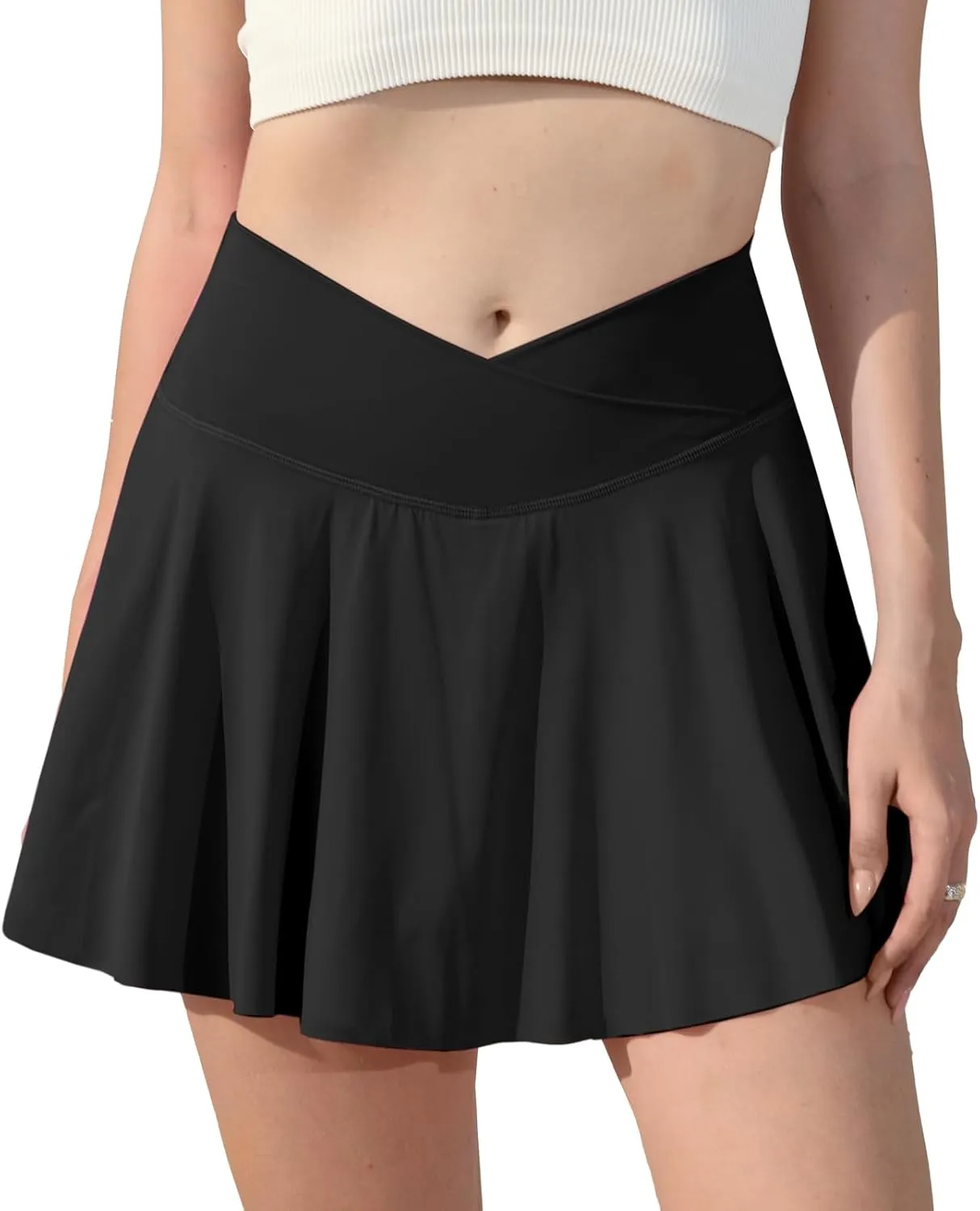 Vertvie Women Tennis Skirt Flowy Pleated Skorts Golf Athletic Skirts with Shorts Pockets High Waisted Running Workout Skorts