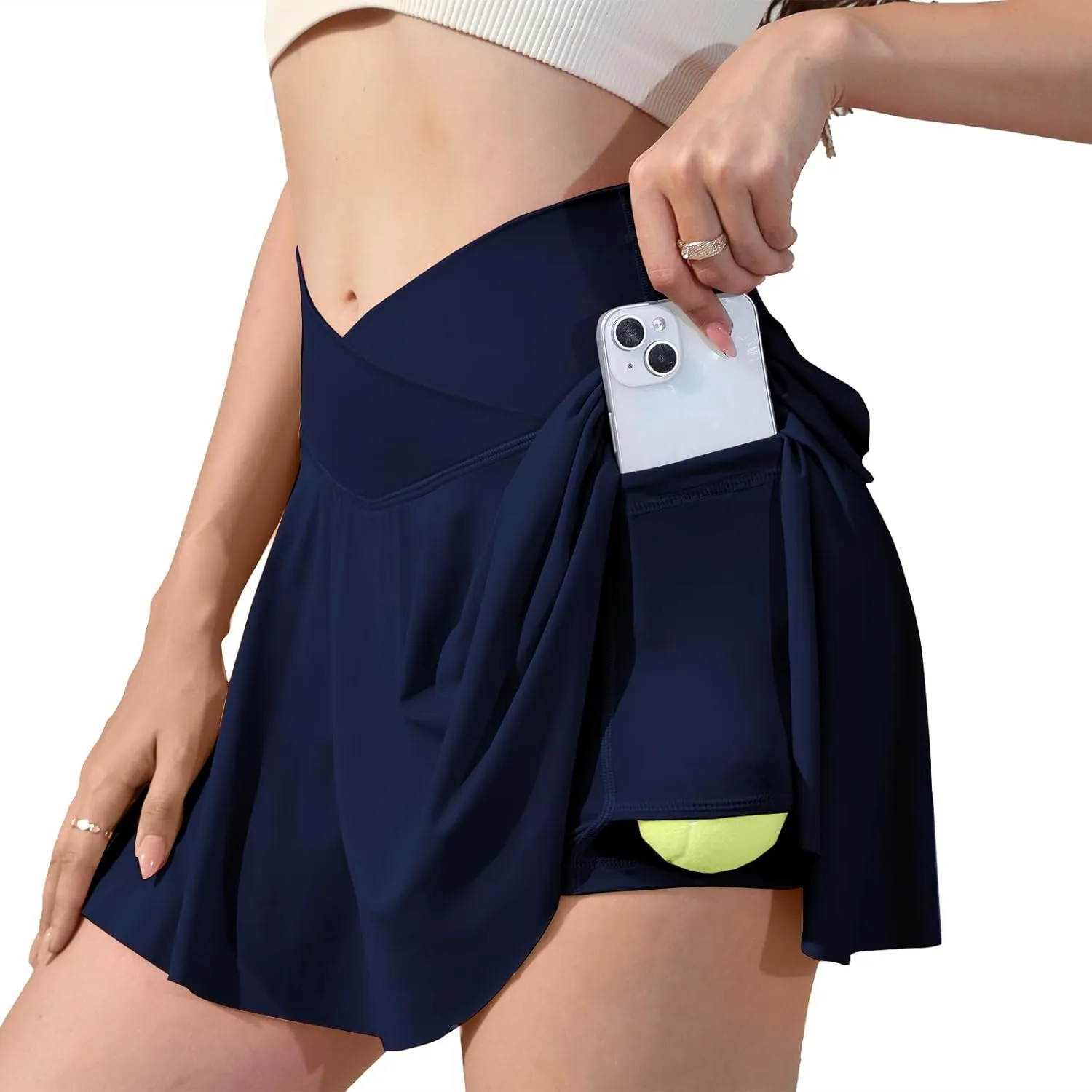Vertvie Women Tennis Skirt Flowy Pleated Skorts Golf Athletic Skirts with Shorts Pockets High Waisted Running Workout Skorts