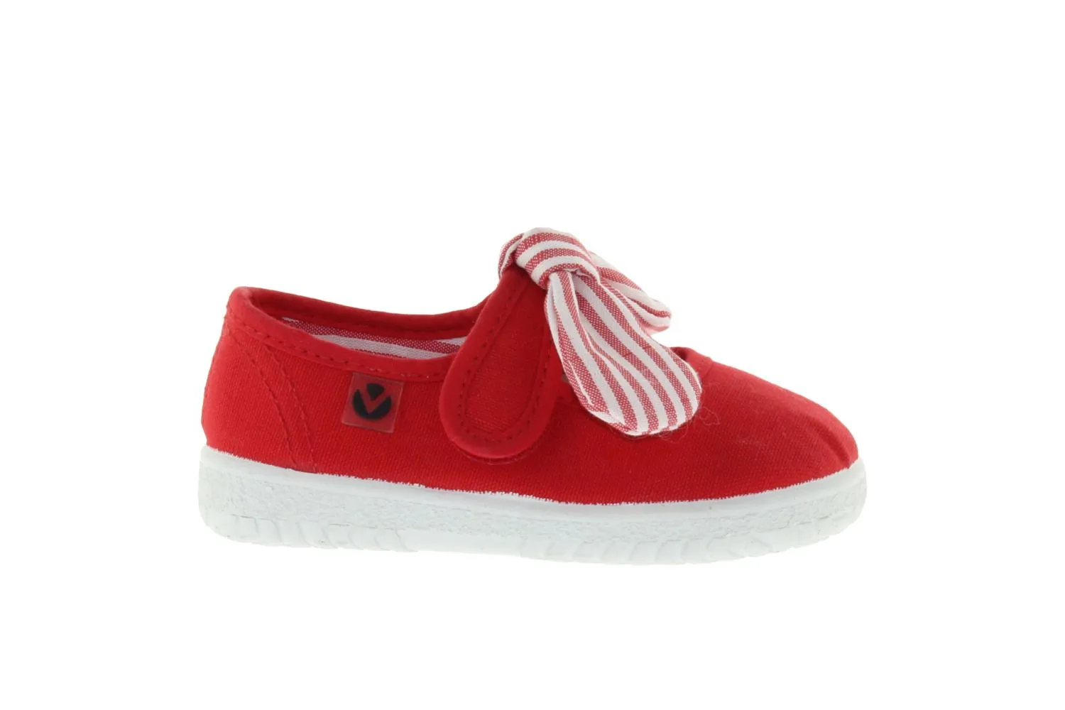 Victoria - Velcro Canvas MaryJane in Rojo / Red