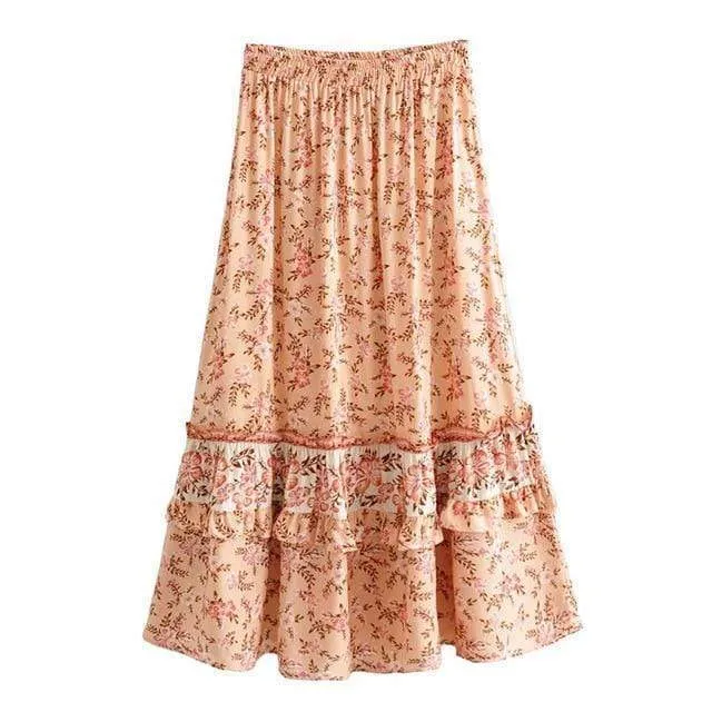 VINTAGE BOHO FLORAL SKIRT