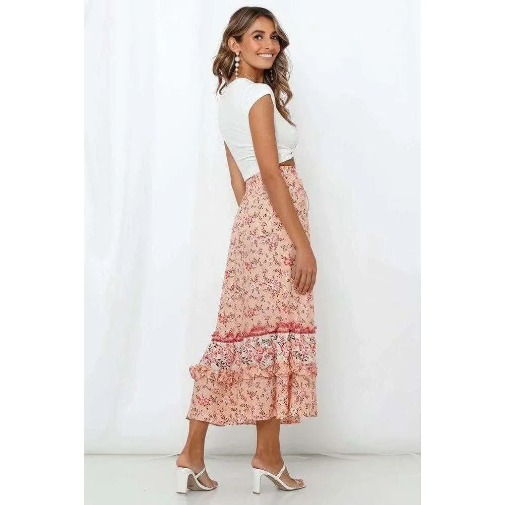 VINTAGE BOHO FLORAL SKIRT
