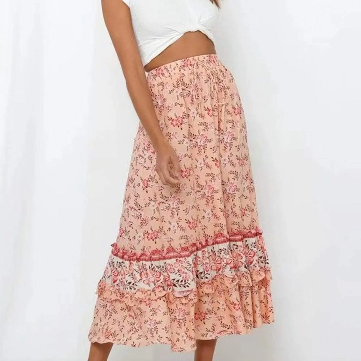 VINTAGE BOHO FLORAL SKIRT