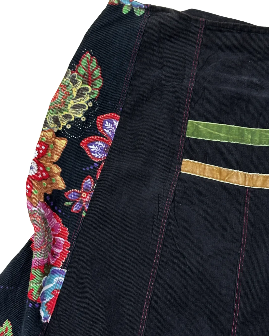 Vintage Femmes Je Vous Aime Bohemian Midi Skirt Medium