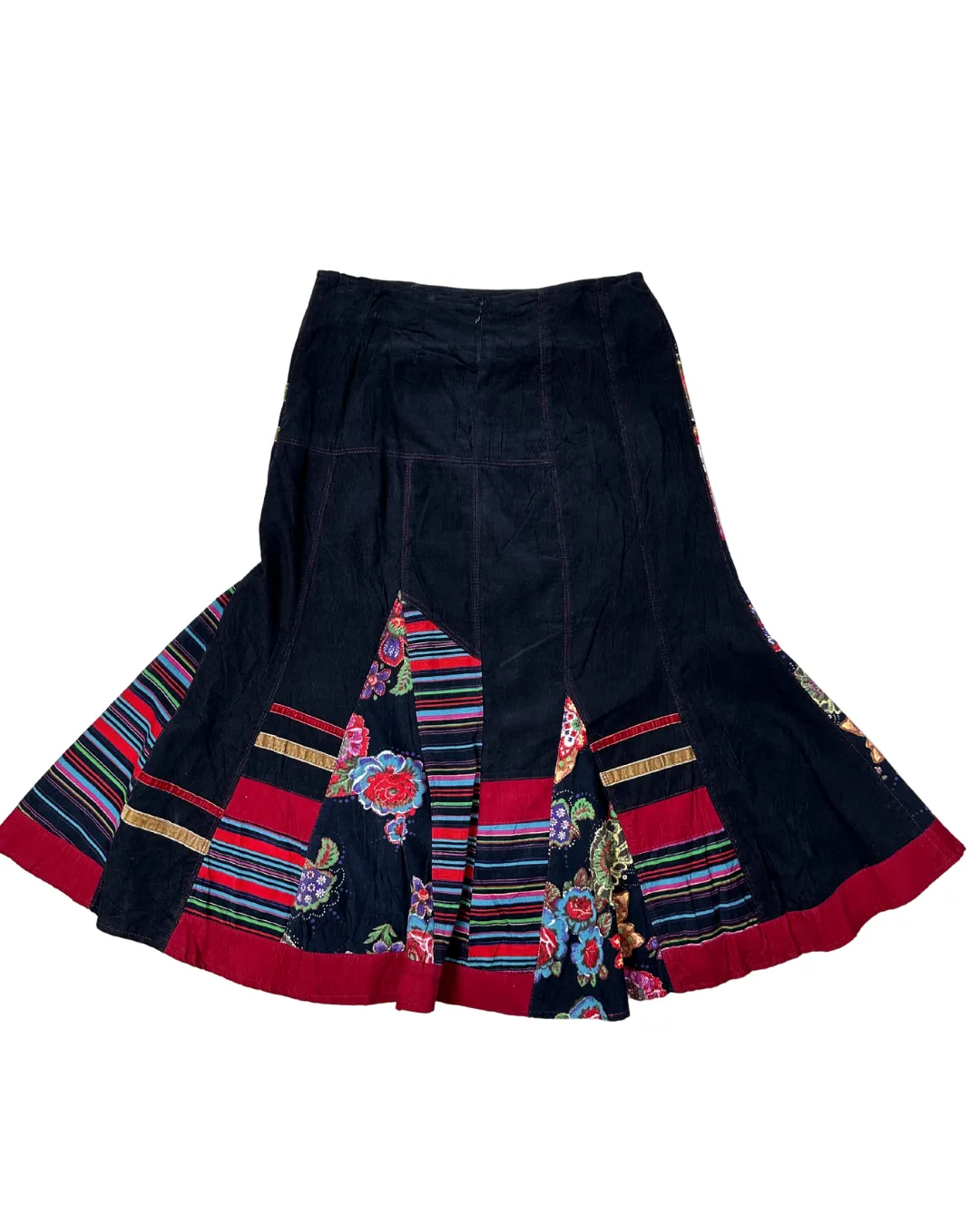 Vintage Femmes Je Vous Aime Bohemian Midi Skirt Medium