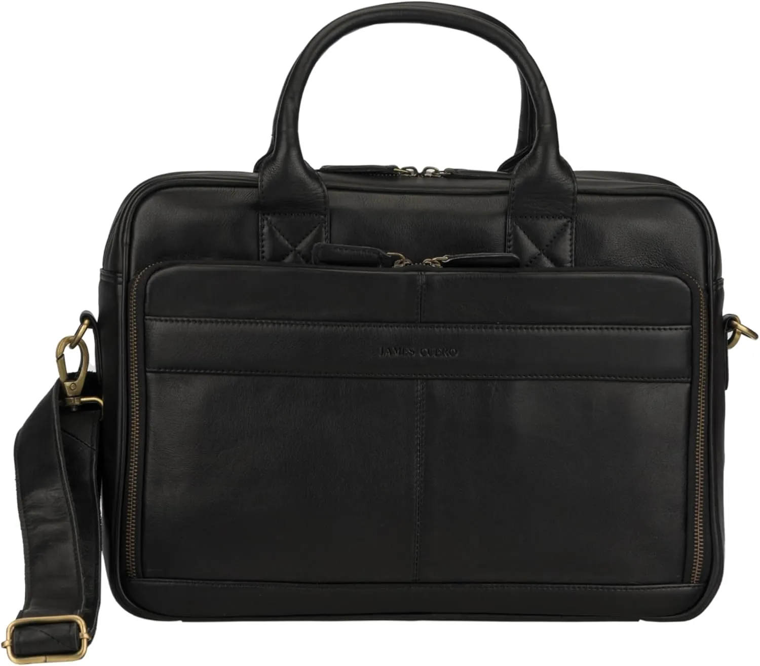 Vintage Leather Laptop Briefcase, 17 inches