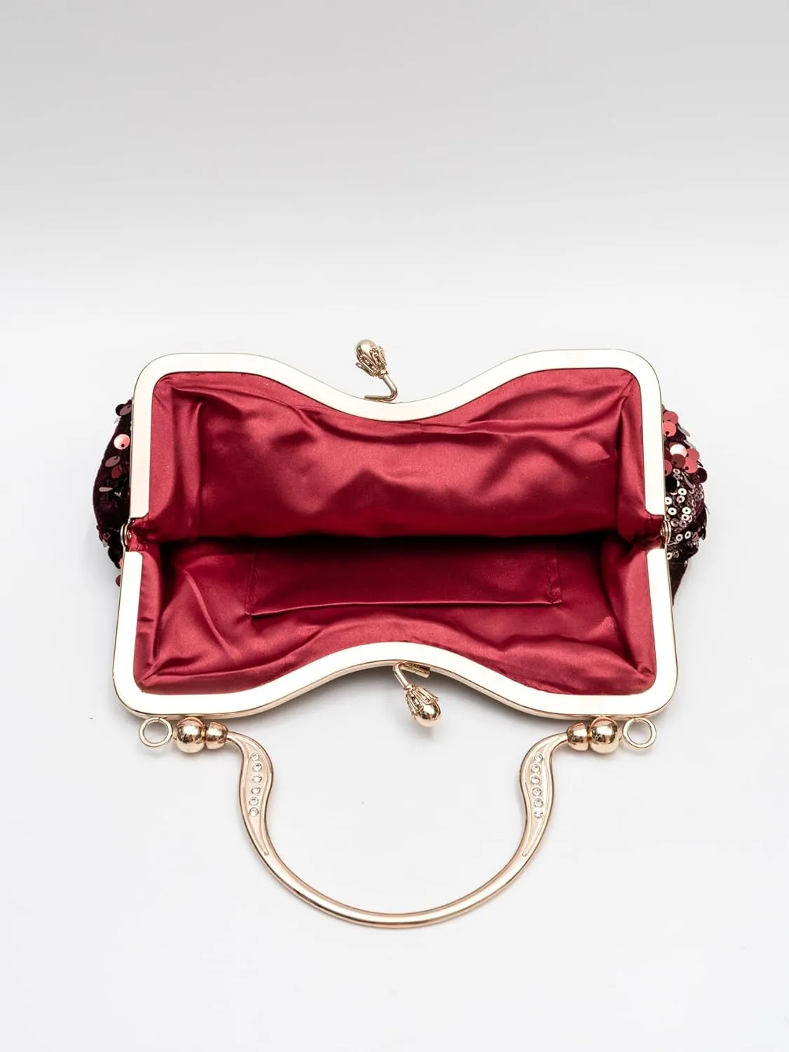 Vintage sequined velvet evening bag flower hardware handbag suitable for banquet wedding party formal occasions