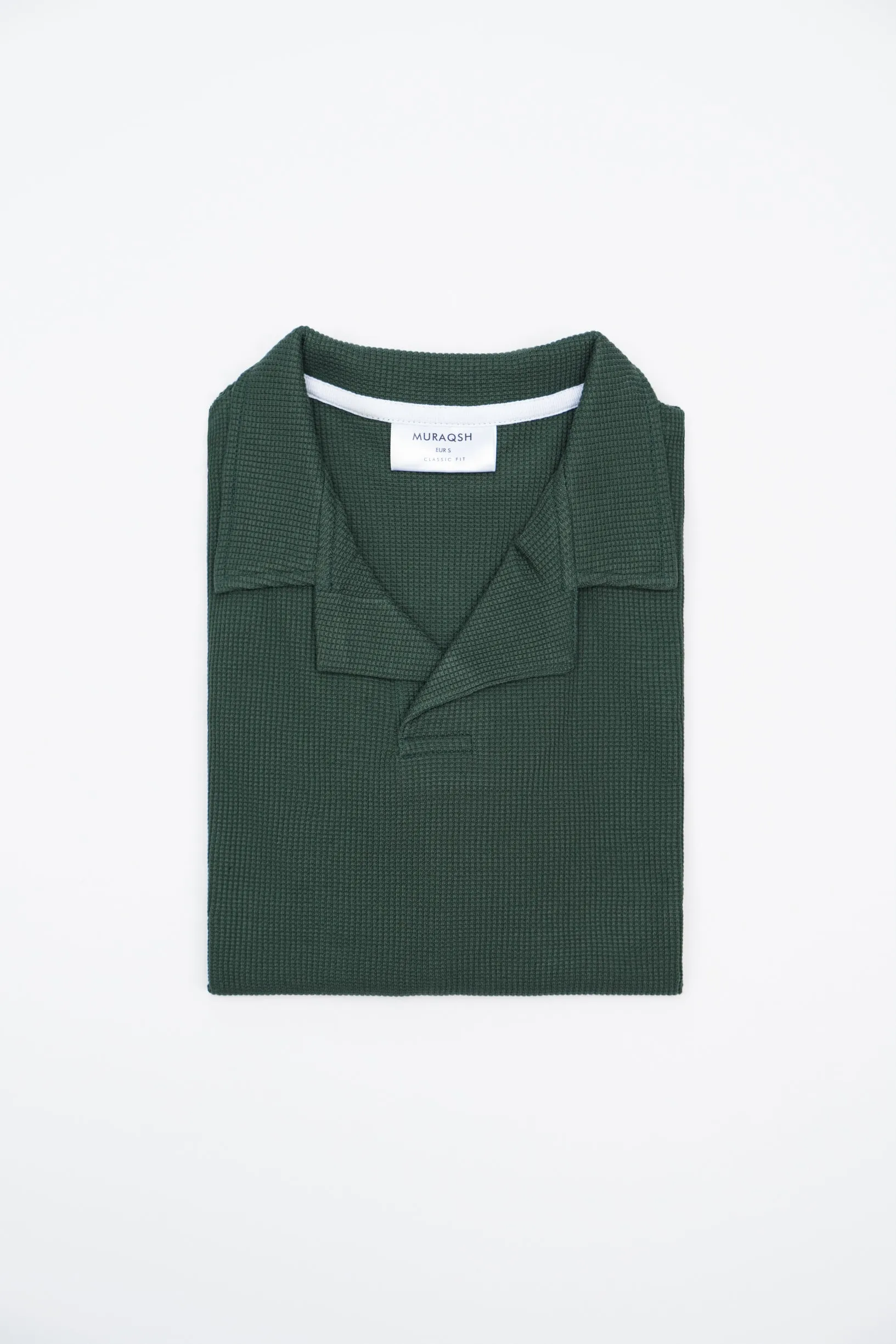 Waffle Bottle Green Revere Polo