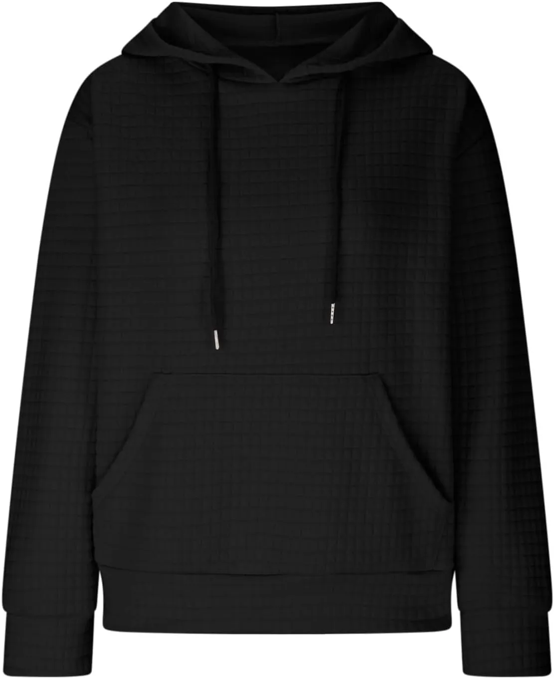 Waffle Knit Hoodie Women Oversized Drawstring Hooded Sweatshirts Y2K Waffle Pullover Loose Fit Casual Cute Clothes
