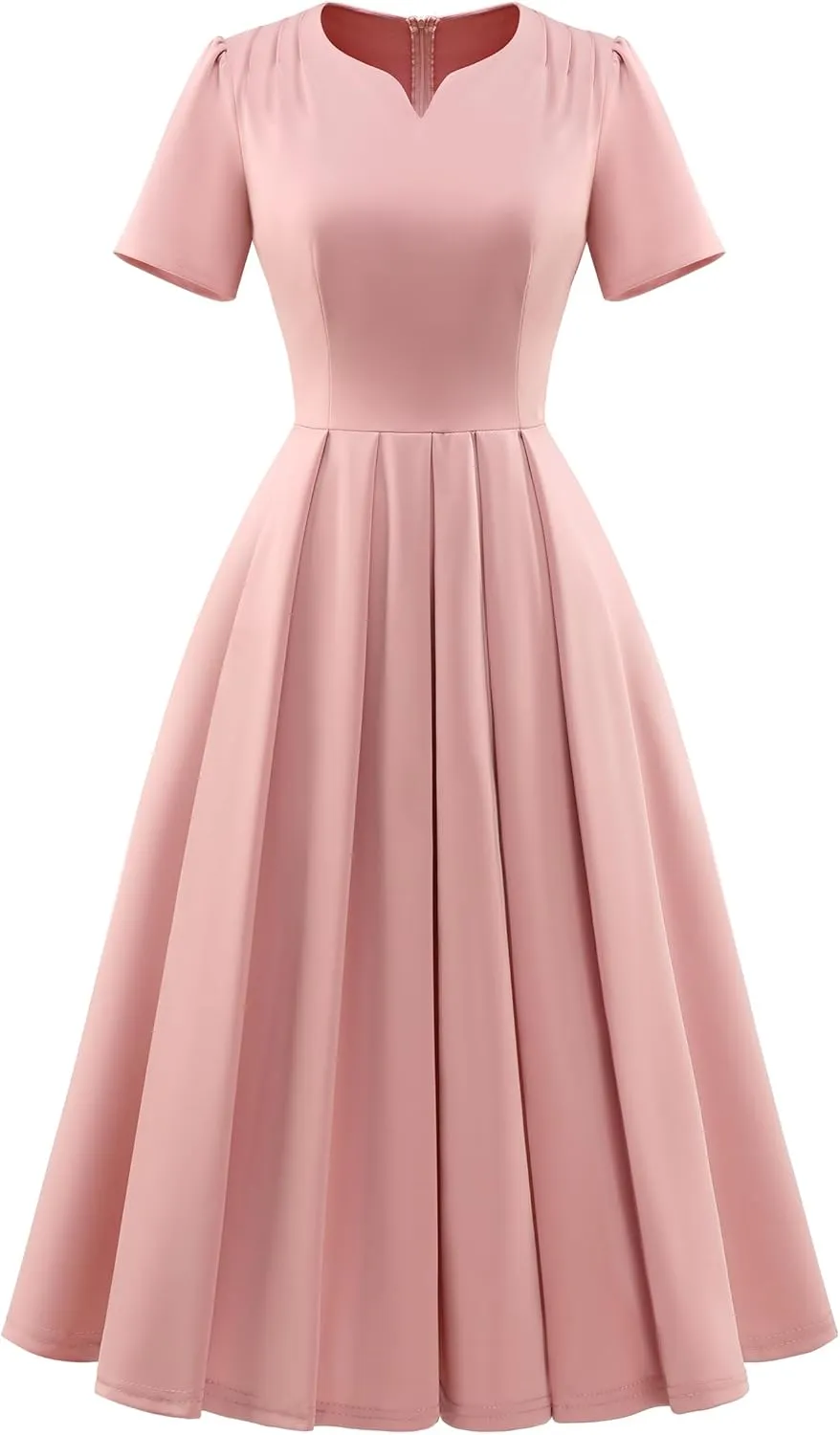 Wedtrend 1950's Vintage Dresses for Women Elegant Church Dress Fit and Flare Dresses Tea Length Cocktail Dress with Pockets