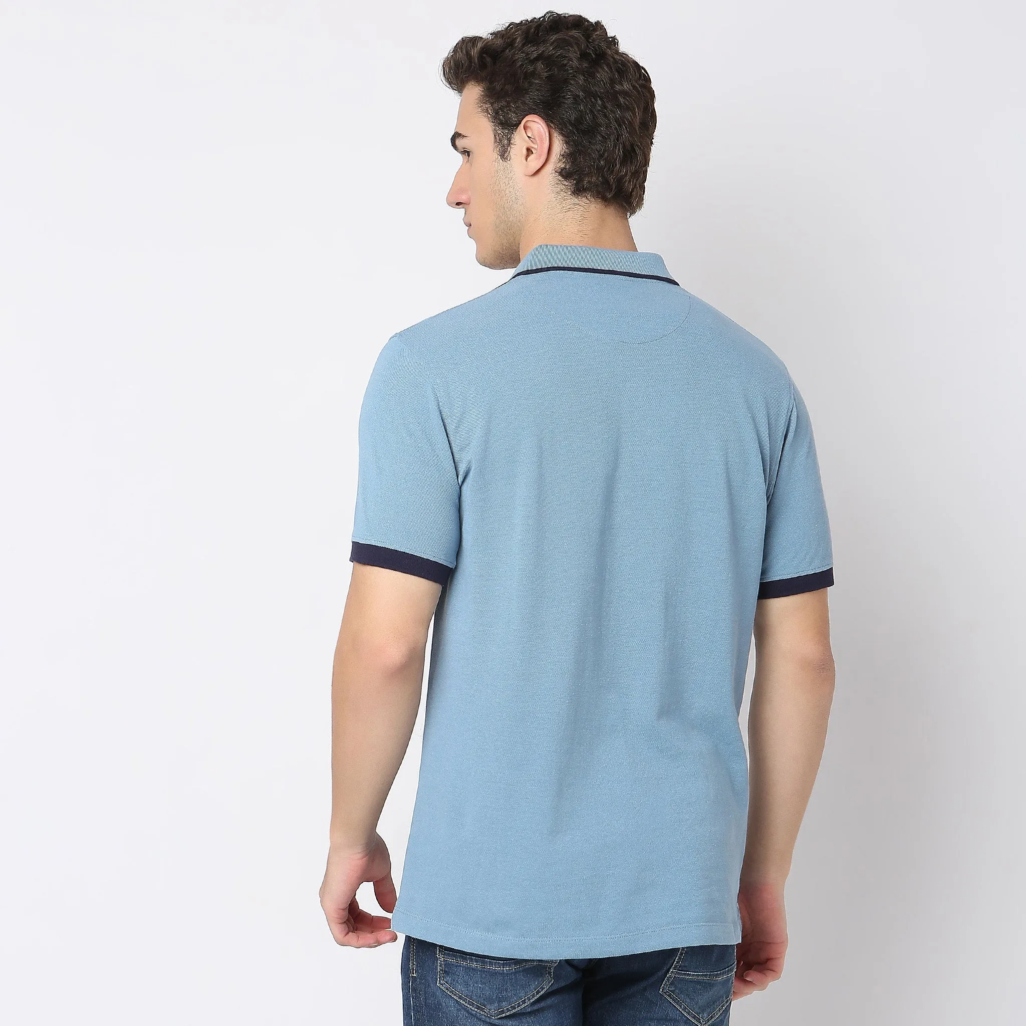 Weekend™ Polo - Vertical Uni Stripes - Zip Neck Polo Regular Fit T-Shirt