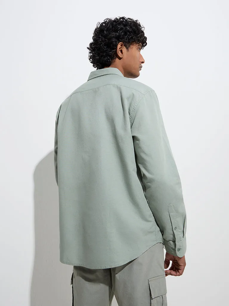 WES Casuals Sage Relaxed-Fit Cotton-Blend Shirt