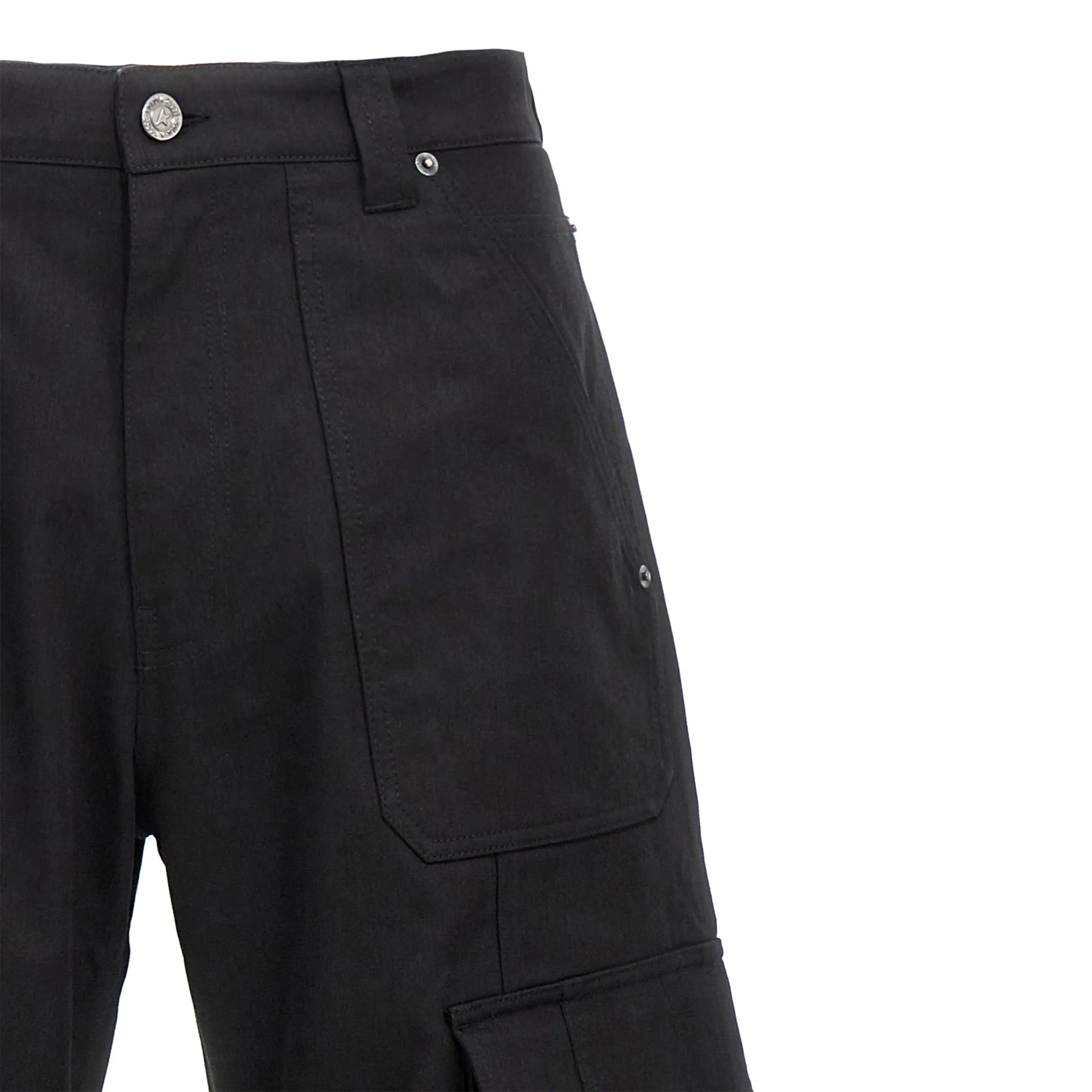 Wide Leg Cargo Pants (Black)
