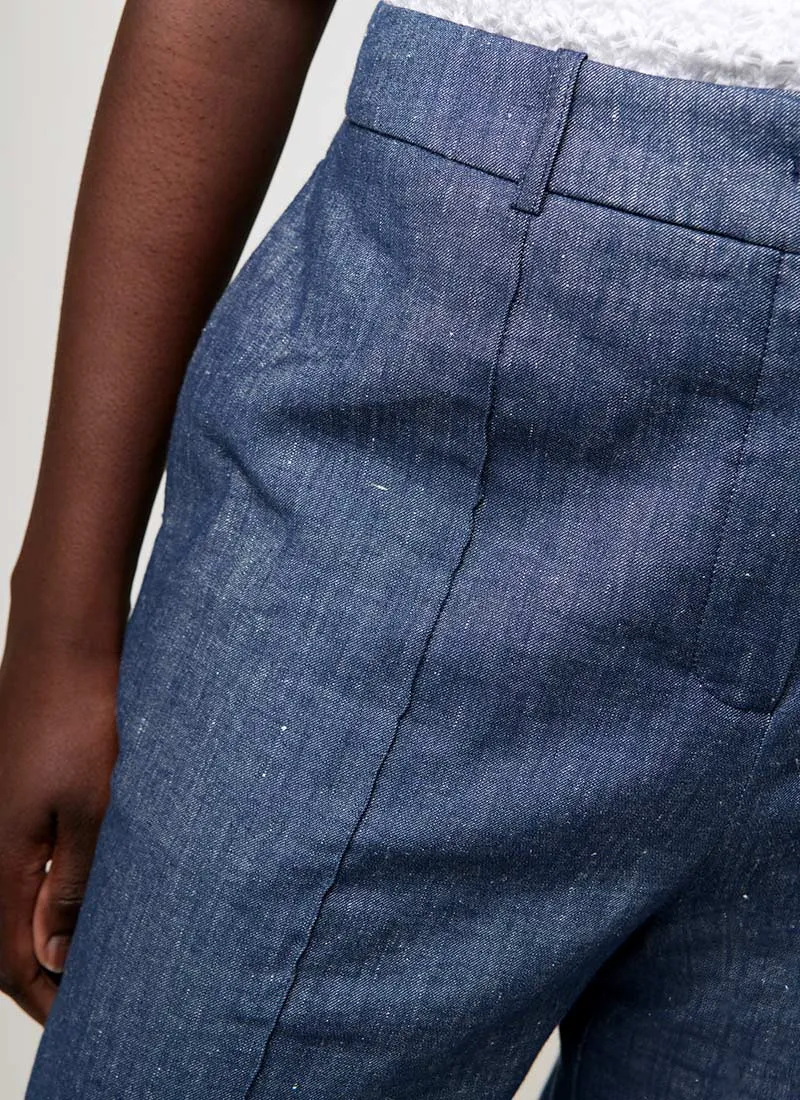 Wide-Leg Denim Trouser