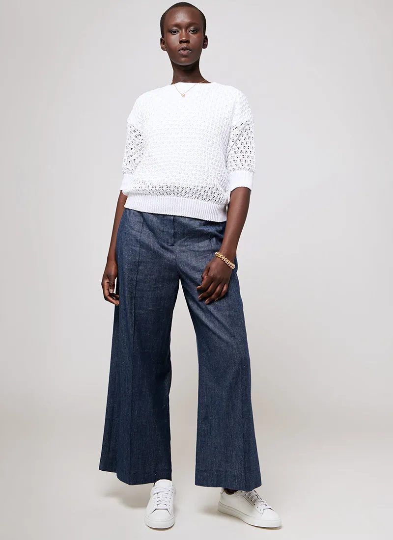 Wide-Leg Denim Trouser