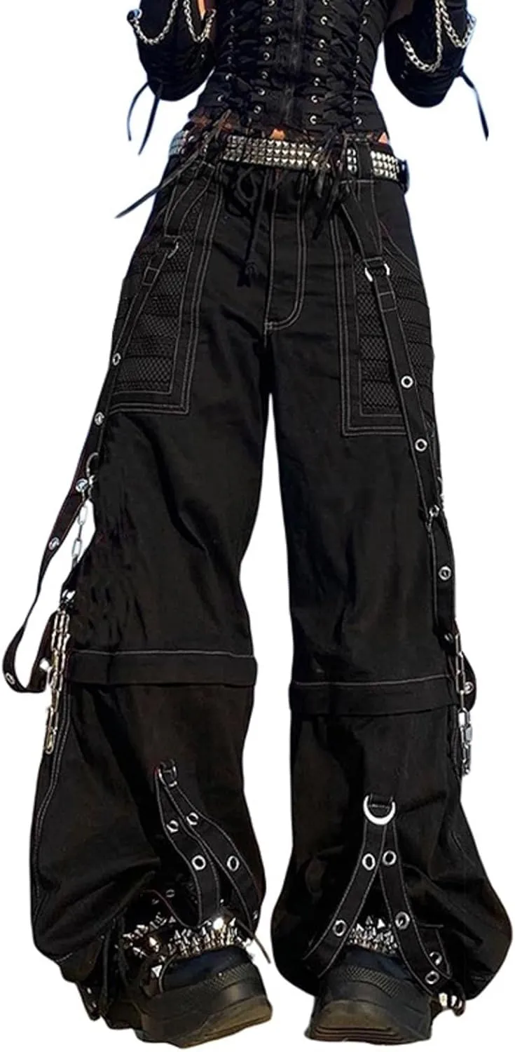 Woman Baggy Cargo Jeans High Waist Loose Wide Leg Denim Pants y2k Zip Button Pockets Trousers Jeans Streetwear