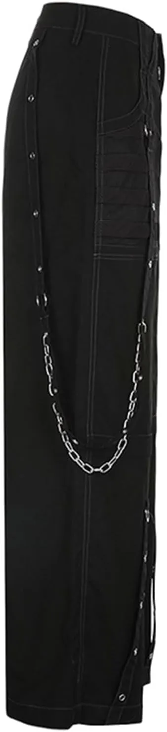 Woman Baggy Cargo Jeans High Waist Loose Wide Leg Denim Pants y2k Zip Button Pockets Trousers Jeans Streetwear