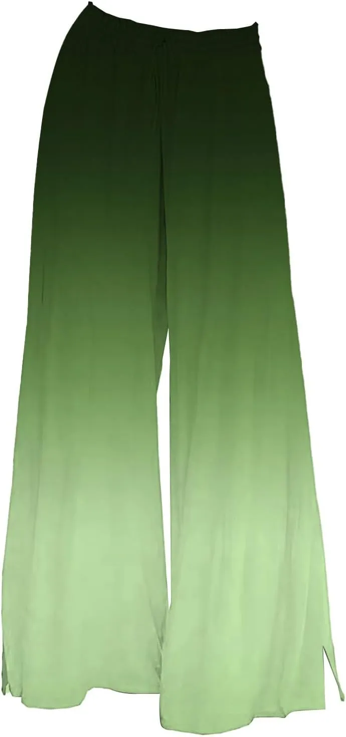 Women Boho Palazzo Wide Leg Pants Summer High Waist Casual Flowy Lounge Trousers for Vacation Floral Plus Size