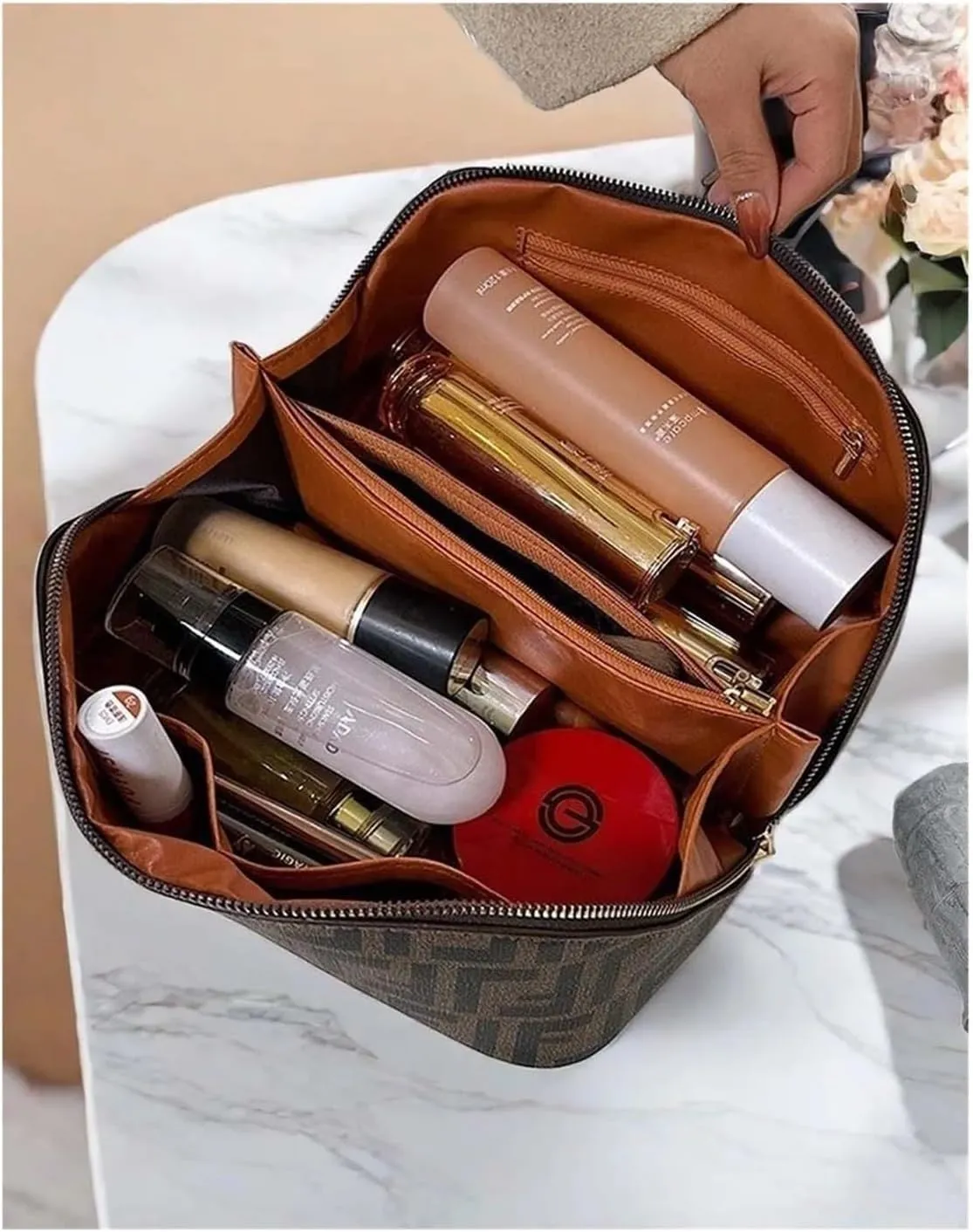 Women for Makeup Bag,Travel Toiletry Zipper Storage Pouch Make up Brushes Organizer for Gifts, give to Gift For Women (black)