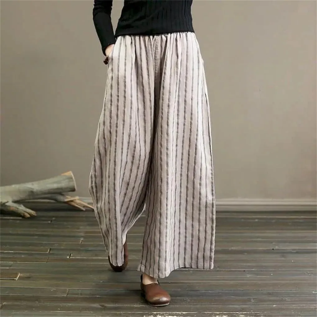 Women Harajuku Loose Casual Baggy Pants Vintage Summer Elastic Waisted Wide Leg Trousers