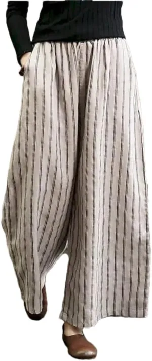 Women Harajuku Loose Casual Baggy Pants Vintage Summer Elastic Waisted Wide Leg Trousers