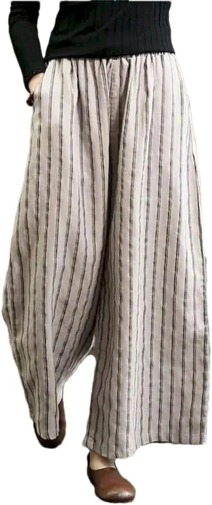 Women Harajuku Loose Casual Baggy Pants Vintage Summer Elastic Waisted Wide Leg Trousers