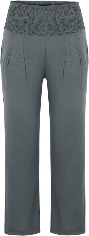 Women Palazzo Trousers 2024 Summer Linen Cotton Casual Pants Elastic High Waist Loose Fit Solid Straight Wide Leg Pants