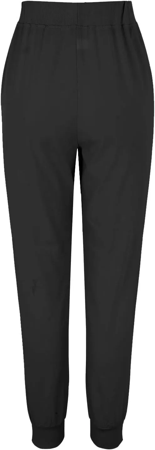Women Tapered Linen Pants 2024 Summer Cotton Drawstring Elastic Waist Trousers Casual Baggy Comfy Solid Pants with Pockets