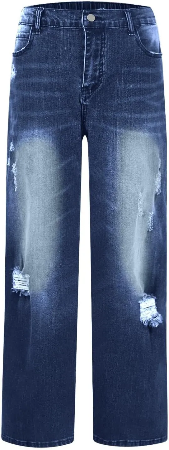 Women's Baggy Jeans Y2k Baggy Loose Boyfriend Trouser Jeans High Waisted Stretch Casual Fashion y2k Denim Pants